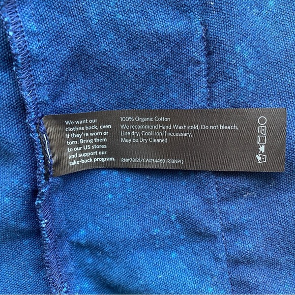 XL Eileen Fisher Kimono Jacket Block Printed Denim Organic Cotton - Picture 9 of 14